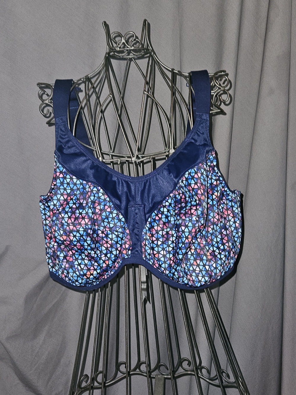 Elomi Navy Blue Floral Geometric Underwire Bra